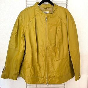 Avenue By Jessica London Leather Moto Jacket